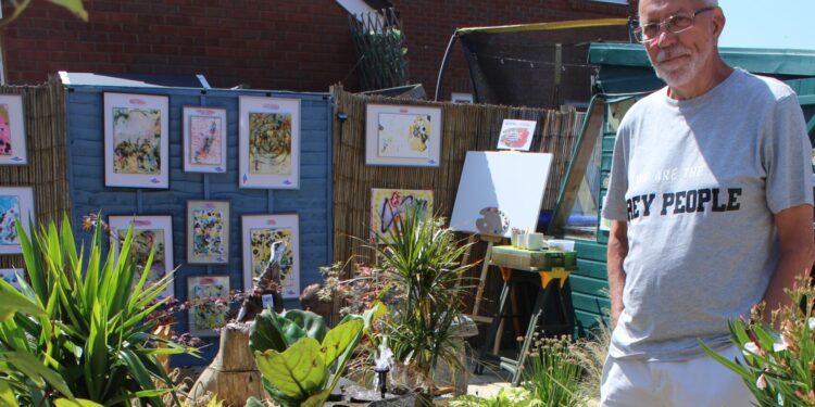 Resident’s ‘gallery in the garden’  showcases seahorse-themed artwork