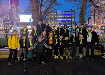 Scouts practice teamwork skills with real-life Monopoly in London