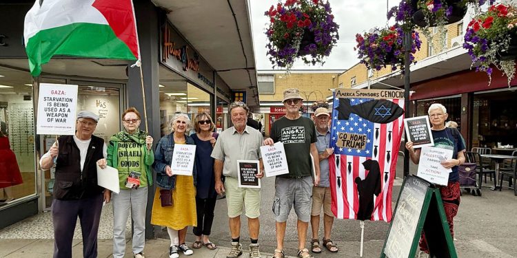 Residents gather in protest over Gaza humanitarian crisis