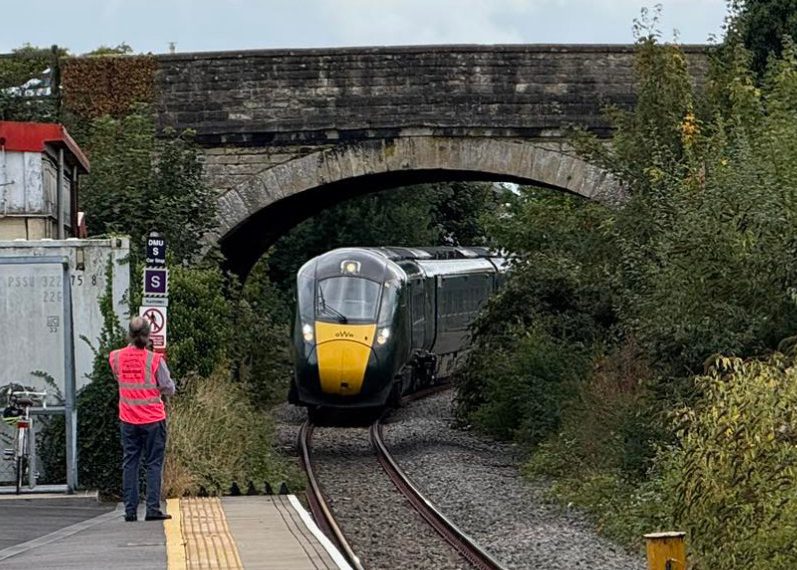 First Intercity Express Train calls at Melksham Station