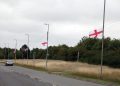 Flags appear on Melksham lampposts