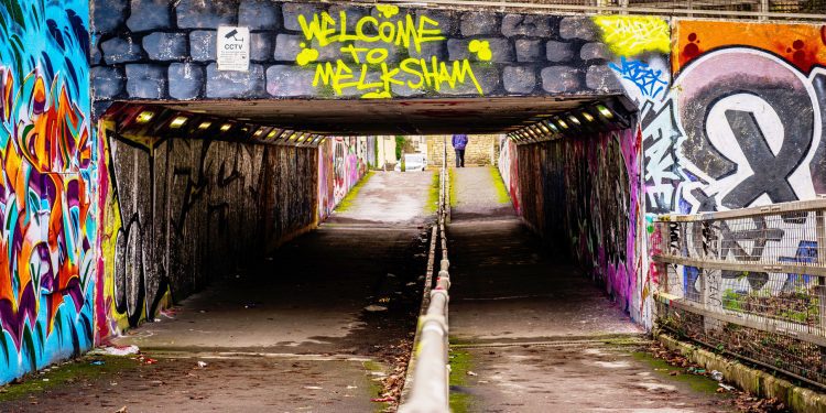 Legal art wall continues to brighten Melksham underpass