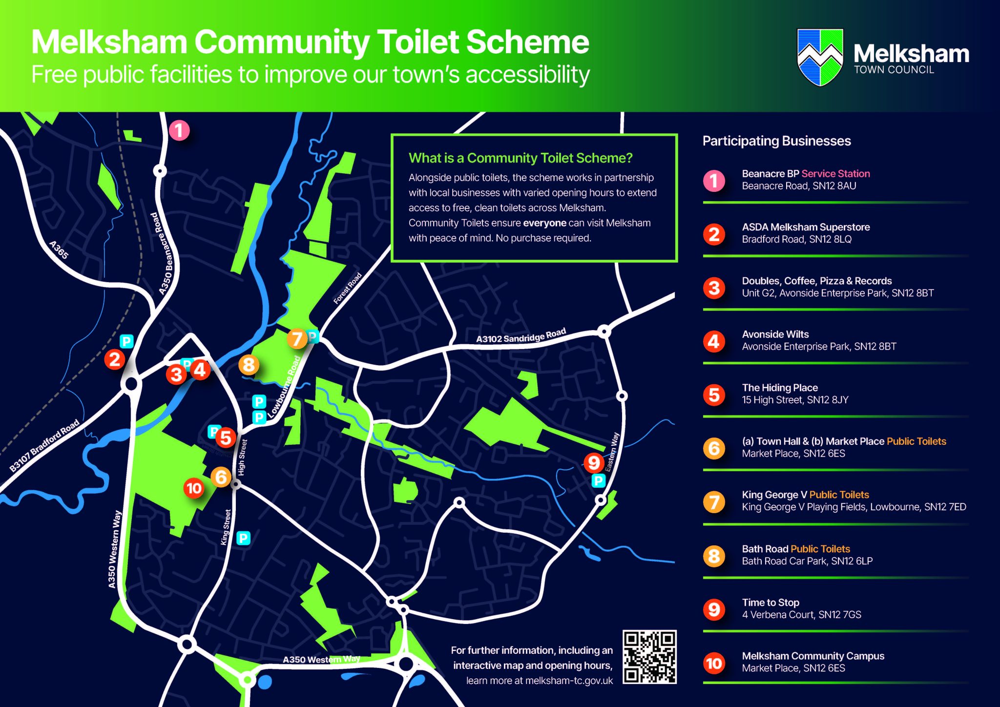 Melksham Postcode Map Community toilet scheme launches in Melksham - Melksham Independent News