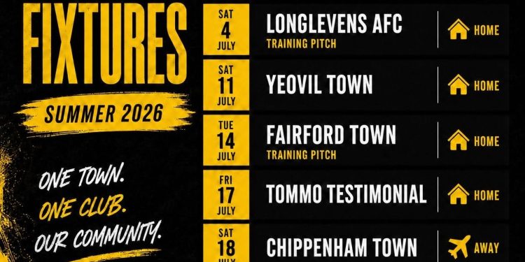 Melksham Town pre-season fixtures