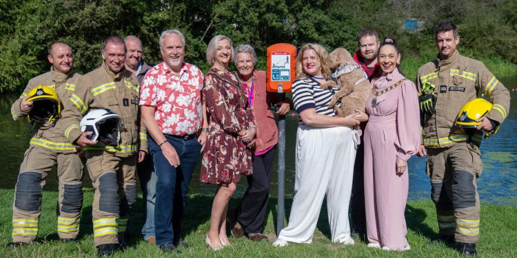 Water safety equipment installed along river